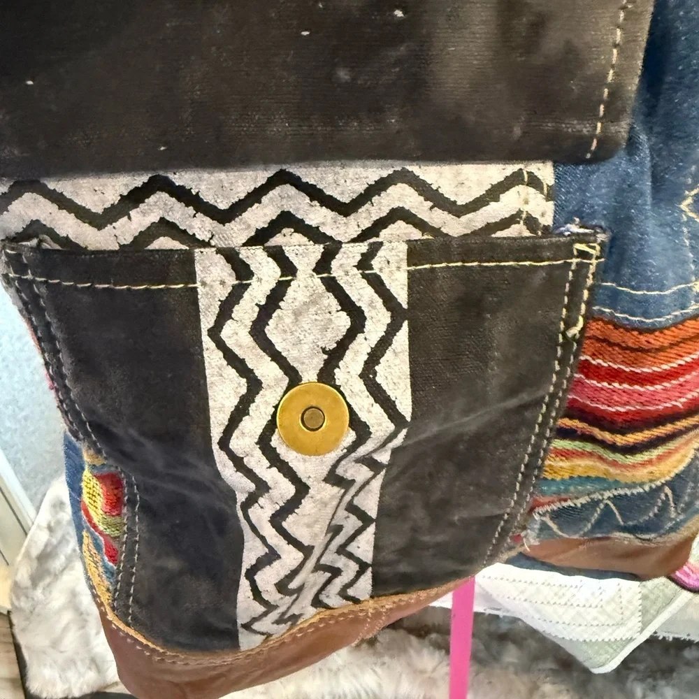 Boho Patchwork Crossbody Tote in Multicolor